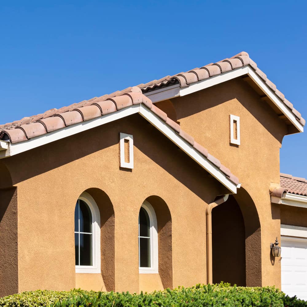 House with fresh paint and stucco